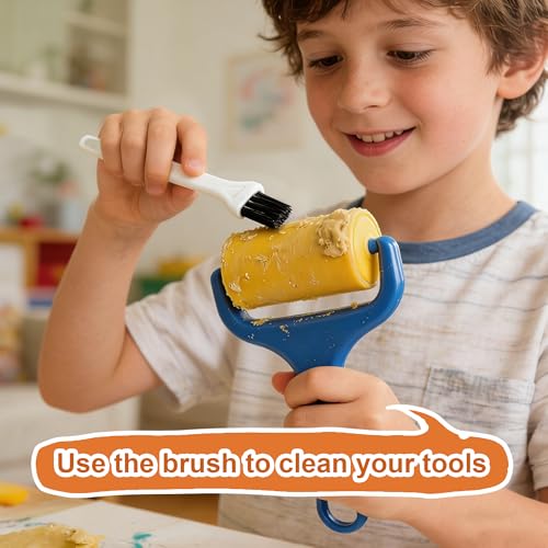 Kleeblatt Dough Tools Set for Kids - 29 Pcs Playdough Kit | 10 Castle Molds, 9 Basic Dough Tools, 9 Double-Headed Clay Carving Tools, 1 Cleaning Brush, Exquisite Box - color: KT-DoughTools-7