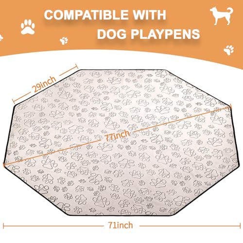 Reusable Puppy Pads, Washable Pee Pads, Leakproof 71"x 71" | Extra Large Absorbent Dog Pads With Waterproof Non-Slip Backing For 8 Panel Playpens, Kennels, Indoor Potty & Puppy Training - size: 71x71-Gray