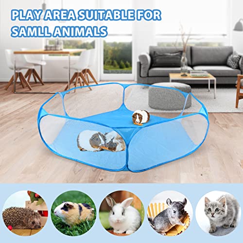 Rypet Guinea Pig Playpen Pop-Up, Outdoor Yard Fence for Small Pets,Blue | Breathable 360° Mesh View, Pops Open Fast, 47 x 15 in Play Space, Folds Flat for Travel, Rabbits Hamsters Hedgehogs - color: Blue, style: Open Top Playpen