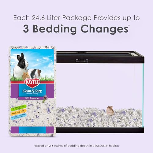 Kaytee Clean & Cozy Paper Bedding with Lavender, Made for Small Animals, 24.6 Liters - size: 24.6 Liters
