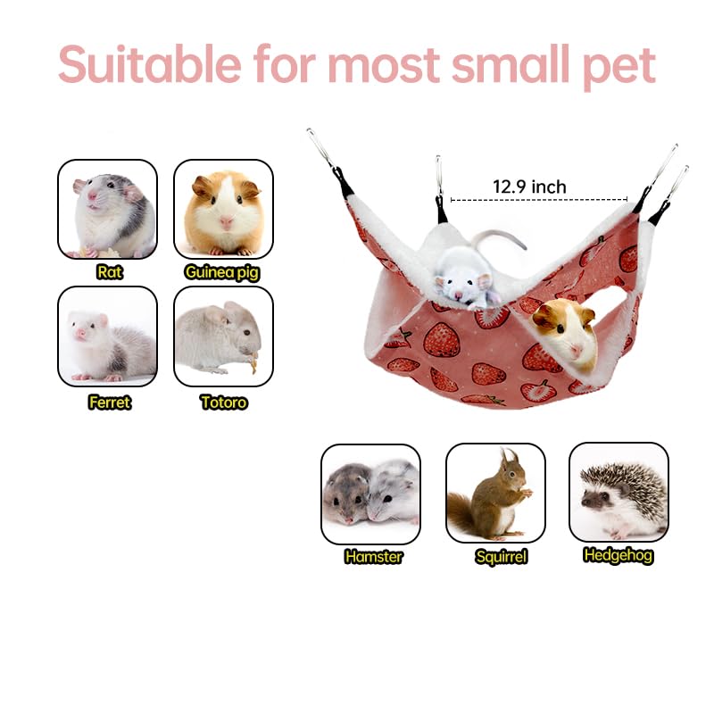EAEDMY Rat Ferret Hammock Toys Cage Accessories, Guinea Pig Hideout Tunnel, Warm Bed for Rat Ferret Guinea Pig Sleep Hide and Play (4.Hammock) - color: 4.Hammock