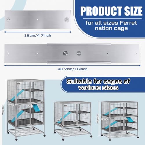 Scatter Guards Compatible with Ferret Nation & Critter Nation, 9 Pcs Pull Out Adjustable Small Animal Cages Guards, Urine & Litter Containment for Ferrets, Chinchillas, Rats (Aluminum Color) - color: Aluminum Color