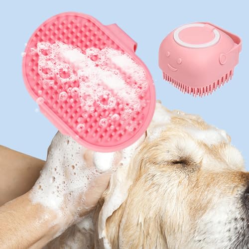 9PCS Small Animal Grooming Kit, Cleaning Brush Removes Loose Hair, Pet Bath Brush,Shampoo Brush, Nail Clipper, Flea Comb For Rabbit, Puppy, Kitten, Guinea Pig (9PCS-Pink)