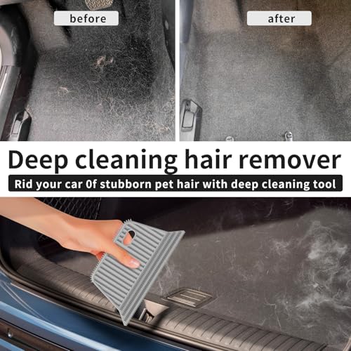 Pet Hair Remover 3-Pack,Dog Cat Fur Tool,Portable Carpet Scraper | Multi Purpose Pet Hair Removal Brush, Fits Carpets Clothes Car Mats Couch Pet Bed Furniture, Removes Fur Lint & Fuzz - color: Sky Blue With Gray