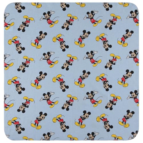 Disney Baby 4-Pack Receiving Blankets — 100% Cotton Flannel, 28" x 28" — Available in Mickey, Minnie, Pooh, Stitch or Angel — Soft Swaddle, Burp & Stroller Blankets — Gift-Ready with Ribbon Bow - color: Mickey Mouse Cool Poses