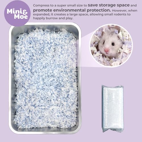 mini&moe Hamster Bedding 25 Liters: Hamster Bedding Dust-Free and Odor Control Moisture Absorbent Natural Paper Small Pet Bedding - for Guinea Pigs, Hamsters, Rabbits, and Small Animal - color: WindowVine