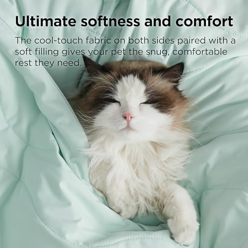 Bedsure ArcticMax™ Q-MAX>0.5 Premium Cooling Blanket for Small Dog，25x35” | Breathable Summer Washable Throw, Dog Blanket Cooling Mat Pad, Soft Durable Cold Self Cooling Pet Mat for Hot Weather，Green - color: Turquoise Green, size: S(25x35")