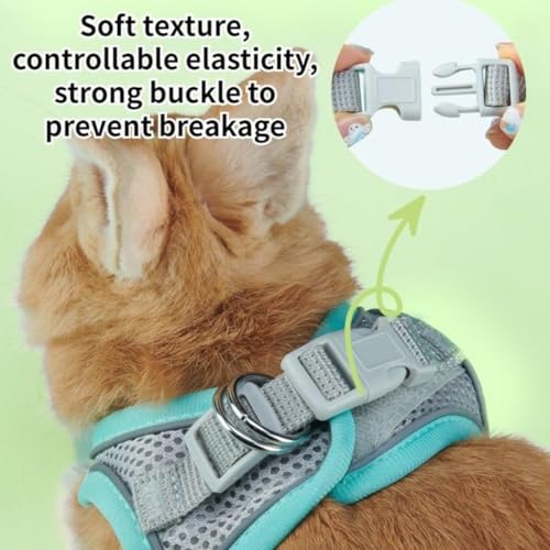 Pet Harness,Rabbit Harness and Leash Set, Breathable Pet Vest, Reflective Strips Jacket for Small Kitten, Puppy, Rabbit (Yellow,M) - color: Yellow, size: M