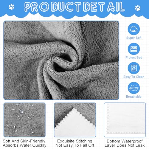 Thyle 12 Pcs Washable Pee Pads for Dogs Reusable Waterproof Training Puppy Pads Bulk Absorbent Pet Whelping Small Dog Mats for Crate Bed Sofa(34 x 28 Inch) - size: 34 x 28 Inch