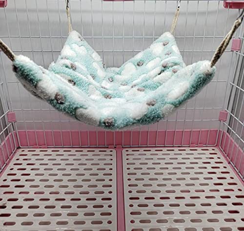 ISMARTEN Small Animal Hanging Hammock, Pet Hanging Nap Sack Sleep Bag Bed, Cage Hammock Beds for Ferret Guinea-Pig Sugar Glider Hamster Rat Mice Chinchilla Flying Gerbil and Squirrel (Green) - color: Green