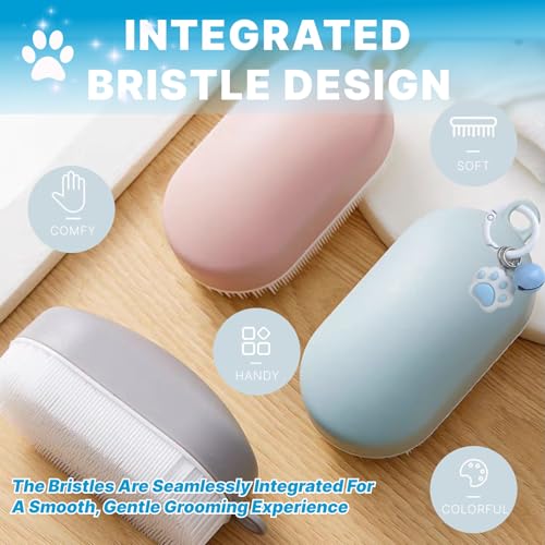 Fursuit Comb for Cosplay, Soft Plush Toy Brush, Portable Grooming Brush with Silicone Bristles, Gentle on Faux Fur, Loved by Fursuit Enthusiasts and Plush Collectors (pink) - color: pink