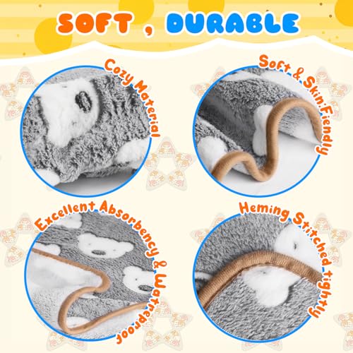 Eilyliafe 6 Pcs Guinea Pig Bedding Cage Liners Small Animal Flannel Blankets Sleep Mat Absorbent Reusable Pet Pee Bedding Pad Cover for Hamster Ferret Chinchilla Rabbit Hedgehog (16 x 24 Inch, Multi) - size: 16 x 24 Inch