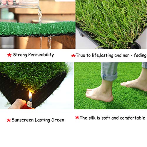 Hamiledyi 2 Pcs Artificial Rabbit Grass Mat 11.8" x 11.8" Reusable Guinea Pig Pee Pads Dog Grass Pee Pads for Puppy Bunny Chinchilla TrainerFloor Plastic Mats Feet Pads Indoor Outdoor - size: 2 Pcs