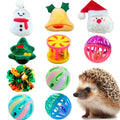 10 pcs Christmas Cute Hedgehog Enrichment Toys Hedgehog Supplies Cage Accessories Small Animal Ball Bell Pet Interactive Stuffed Toys (Christmas) - color: Christmas