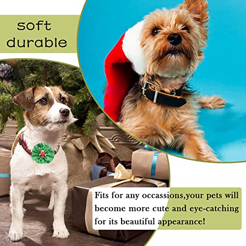 PET SHOW 4pcs Small Dogs Collar Flowers and Bows Charms For Festival Holiday Party Cats Rabbits Slides on Collars Leashes Puppies Medium Dog Collar Attachment - color: Christmas-12pcs