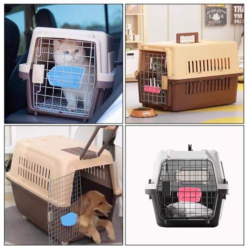 4 PCS Cage Cups Rabbit Feeder Waterer, Chicken Birds Feeders Hanging, Food and Water Container for Pet, Bath Water Bowl Universal for Birds Hamsters Rats Rabbit Guinea Pig Small Pets (Blue, Pink)
