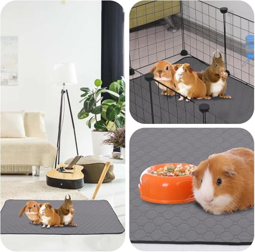 Guinea Pig Cage Liners, 16''X24'' Washable Guinea Pig Pee Pads, Non Slip Reusable Super Absorbent Guinea Pig Training Mat Bedding Fleece for Small Animals Hamster Rabbit Chinchilla Rat, 2Pack - size: C&C 1x2(17" x 24") 2Pack