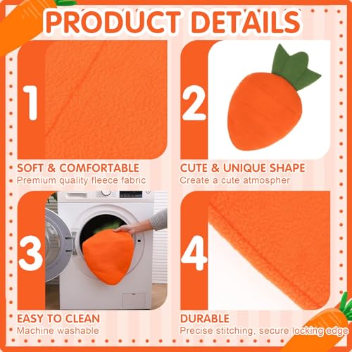 Guinea Pig Bed Mats, 2 Pack 12x20in Cozy Soft Fleece Warm Rabbit Pad Absorbent & Waterproof Washable Small Animal Sleeping Mattres Bedding for Bunny Hedgehog Chinchilla Hamsters Carrot+Leaf
