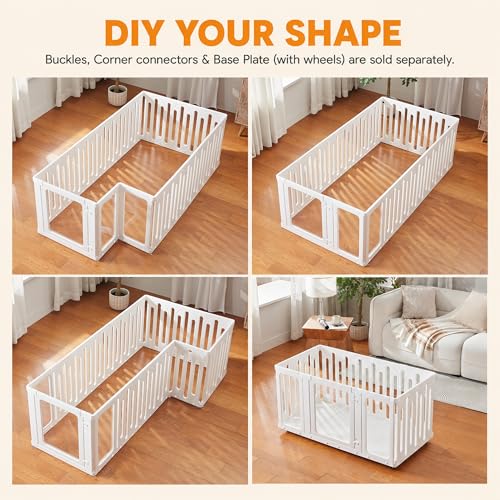 Acrylic Dog Playpen Indoor, Puppy Pens for Small Dogs & Puppies, 19 Panels | Easy Assemble, DIY Flexible Shape Dog Pen with Plastic Fence, Pet Exercise Pin for Small Animals, 24''Tall - size: 24" H