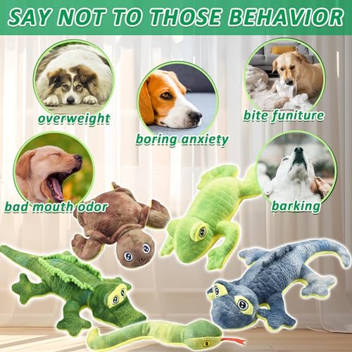 LECHONG Stuffed Animal Dog Toys, 5 Pack Tough Squeaky Dog Toys, Plush Toys Assortment, Great Value Pet Toys Bundle, Woodland Series Chew Toys for Large Medium and Small Dogs Puppy Pet Toys