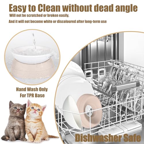 French Bulldog Food Bowl- Slanted Tilted Pug Food Water Bowl,Cat Bowl- Feeder for Frenchie/Shih Tzu/Flat Faced Small Dogs/Puppies/Cats (Lightpink, 2 Cup) - color: Lightpink, size: 2 Cup
