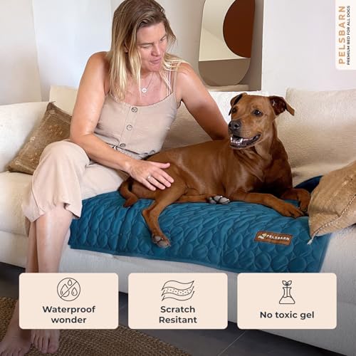 Dog Cooling Mat, Ice Silk Self-Cooling Pad, Deep Blue, L - color: Deep Blue, size: Large