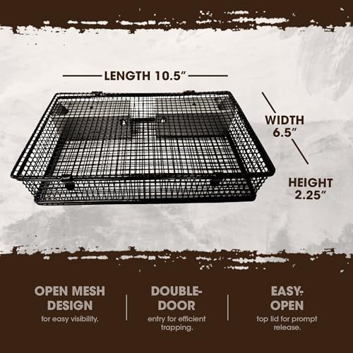 Rugged Ranch Products Mousinator Multi Catch Metal Wire Mouse Trap Cage with 2 Door Entry and Easy to Open Top Lid for Pest Control, Black - color: Mouse, size: 1 Pack