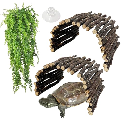 Hamiledyi 3pcs Large Reptile Hides Bearded Dragon Hide Bendable Climbing Bridge Wood Tunnel Tortoise Hut Lizard Hiding Cave for Snake Turtle Gecko Chameleon (15.8" x 7.9") - size: L-15.8 x 7.9-3 PACK