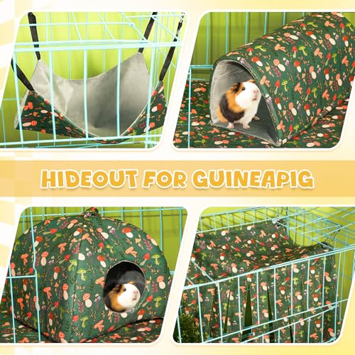 Geelin 8 in 1 Rat Hammock Ferret Hammock Guinea Pig House Hideout Ferret Cave Beds Washable Chinchilla Hamster Cage Accessories Bed Toys for Summer Small Animals Pet Bunny Squirrel