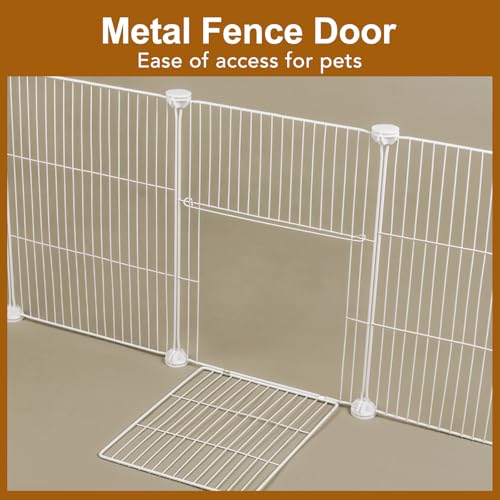VISCOO 20 Panels Small Animal Playpen, Pet Playpen, Guinea Pigs Cages | C&C Cage, Rabbit/Bunny Cage, Puppy Play Pen, Indoor Outdoor Portable Metal Wire Yard Fence(White) - color: White, style: 20 Panels- 48"L x 24"W x 16"H