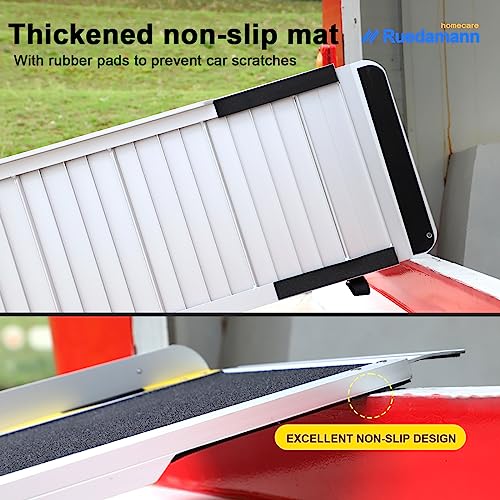 Ruedamann 6FT Portable Wheel Chair Ramp for Home Entrance | Non-Slip Aluminum Folding Handicap Ramps for Wheelchairs, Strollers, Scooters, Stairs, Steps, Curbs, Doorways - size: 6FT Black(Using Height 6-18'')