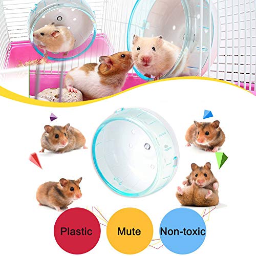 GOLDEAL 4.7 Inch Silent Hamster Wheel, Super Mute Spinner Exercise Running Wheel for Gerbils or Mice (Pink)