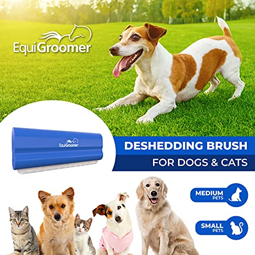 EquiGroomer 5-Inch Undercoat Deshedding Brush for Dogs & Cats, Blue | Best for dogs up to 100 lbs and cats of any size, short or long hair, stainless blade, no cutting or pulling - color: Blue, size: 5 Inch