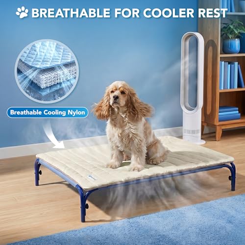 PetAmi Dog Cooling Mat, Q-Max Pet Cooling Blanket with Thick Cushioning, Self Cooling Pad for Dogs & Cats, Reversible Summer Mat for Crate, Couch, Kennel, Taupe/Beige, Small (24x32) - color: Taupe/Beige, size: Small (24x32)