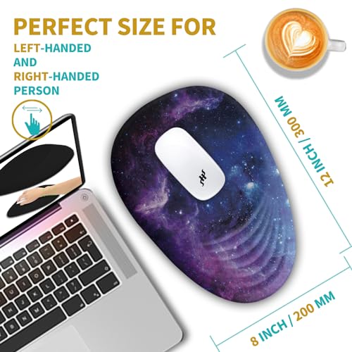 Hokafenle Ergonomic Mouse Pad Wrist Support with Stepped-Wedge Design, Wrist Rest Pain Relief Mousepad Filled with Memory Foam, Carpal Tunnel Mousepad for Wireless Mouse(12x8 inch, Galaxy) - color: KM016-Galaxy