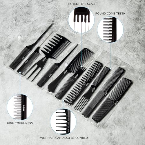 KISS Professional 10-pc Comb Set-Detangle & Style Assortment - size: One Size