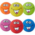 Squeaky Dog Toys Chewing Durable Teething Latex Rubber Soft Interactive Fetch Play Dog Balls with Funny Smile Face for Puppy Small Medium Pet Dog (6PCS) - color: Same Face