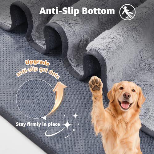 LOOBANI Washable Puppy Pads Waterproof 36"x24", 4 Pack, Gray | Soft Reusable Pee Pads For Dogs, Floor, Crate, Bed, Incontinence, Housebreak, Fast Absorbent, Non-Slip, Leakproof - color: Grey Dog Element, size: 36"x24"(Pack of 2)