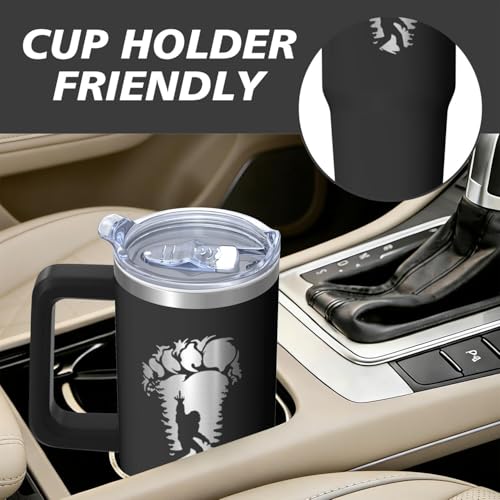 30oz Bigfoot Stainless Steel Tumbler with Handle and Straw,Sasquatch Big Foot Lover Laser Engrave Insulated Cup Water Bottle with Lid and Straw,Women Gifts - color: Bigfoot