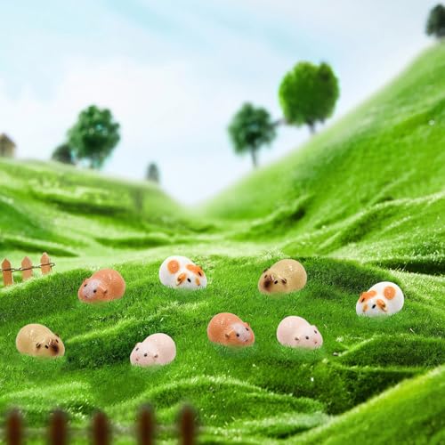 HOMICO 32 Pieces Mini Guinea Pig Animals Tiny Resin Animals for Dollhouse Fairy Garden Landscape Aquarium Party Decoration - style: Guinea Pig