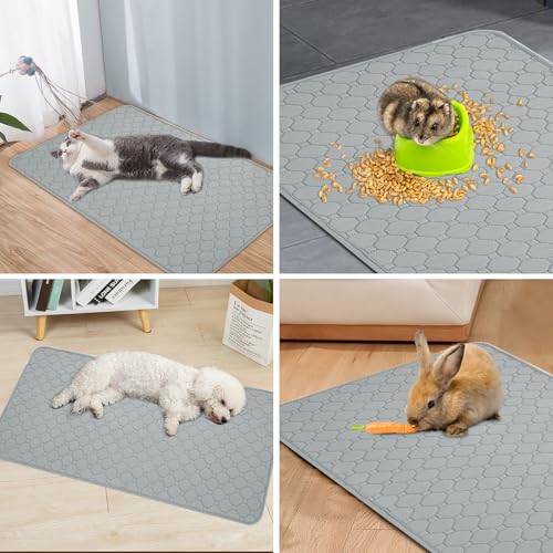 PAWCHIE Guinea Pig Cage Liners, Washable Guinea Pig Bedding for Midwest Cage 2 Pack 27"X14", Reusable Anti Slip Waterproof, Absorbent Guinea Pig Pee Pad for Small Animal, Rabbit, Bunny, Chinchilla - size: 36x69cm/14x27in(Pack of 2)