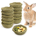 12 Pack Rabbit Chew Toys for Teeth Timothy Hay Chewing Bowl Natural Guinea Pig Treat Edible Small Animal Molar Toys for Bunny Chinchilla Hamster Gerbil Rat - color: Green