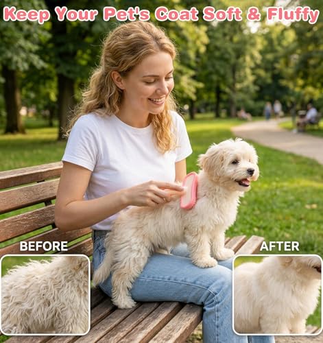 Bunny Brush for Grooming, Rabbit Brush Soft Silicone Small Animal Brushes, Removes Loose Fur for Rabbits, Chinchillas, Kittens & Puppies During Shedding Season or Bath Time