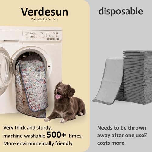 Washable Pee Pads for Dogs 24"x36" 2 Pack Reusable Puppy Potty Pad | Super Absorbent Waterproof NonSlip LeakProof Crate&Playpen Floor Mat for Cats, Rabbits, Guinea Pigs, Whelping & Housebreaking
