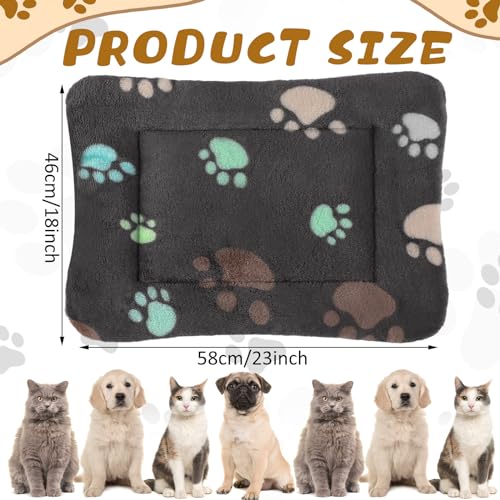 4 Pack Ultra Soft Dog Cat Bed Mat Small Animal Guinea Pig Bed with Cute Print Reversible Fleece Dog Crate Kennel Pad Cozy Washable Thickened Hamster Pet Beds Mat(23 x 18 Inches,Black) - color: Black, size: 23 x 18 Inches