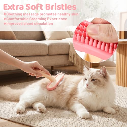 2 Pack Rabbit Brush Pet Grooming Brush for Rabbits Cats | Suitable for Rabbits, Short-Haired Cats, Guinea Pigs, Chinchillas, And Most Small Animals, Helps Keep Their Coat Clean
