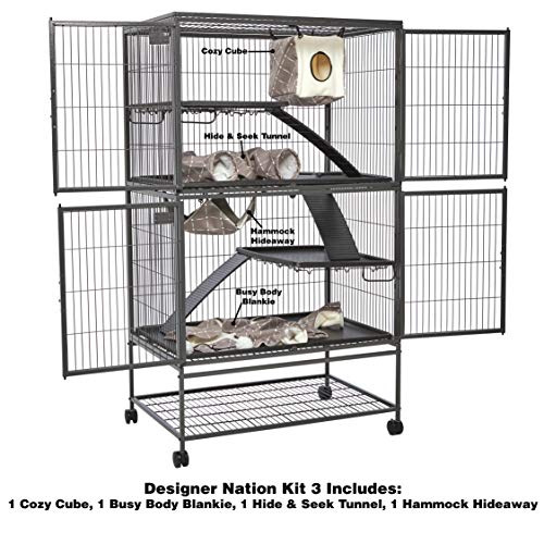 MidWest Homes for Pets Ferret Nation & Critter Nation Accessories Kit, Designer Diamond Print, Kit 3