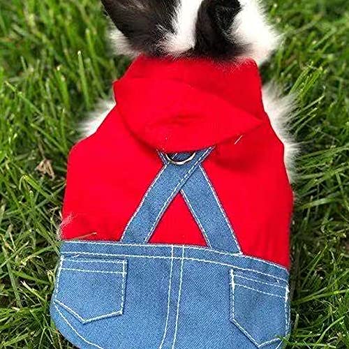 Small Pet Costume Rabbit Clothes Ferret Hoodies Sweatshirt Bunny Vest Harness and Leash Set Kitten Sweater Small Animals Outfits for Chihuahua Kitty Mini Dog and Small Breeds (A, L) - size: L