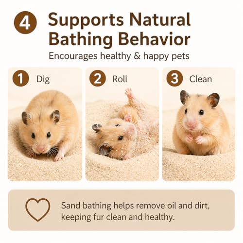 Meow&Woof Hamster Sand, 2.2 lbs Natural Desert Bath Sand & Potty Litter, Low Dust Small Animal Sand for Hamsters, Chinchillas, Gerbils, Syrian Hamsters, Mice - color: DesertBathSand1kg