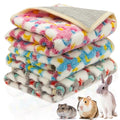 3PC Rabbit Bedding Mat Washable Soft Cage Liner Sleep Pad Fleece Blankets for Small Animals Guinea Pig Rat Ferret Chinchilla Hedgehog Hamster (L) - size: L